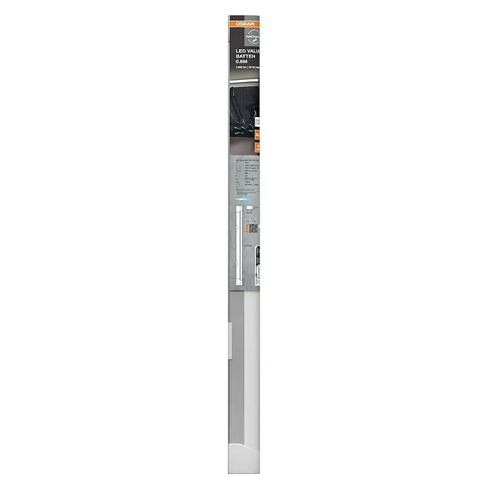 Osram LED-Lichtleiste Value Batten - L x B x H: 63,4 x 2,9 x 4,4 cm, Lichtfarbe: Kaltweiß, 10 W - Produktbild einer LED-Leuchte von Osram. Die Leuchte ist weiß und hat eine schlanke, längliche Form. Ideal für die Beleuchtung in verschiedenen Räumen.