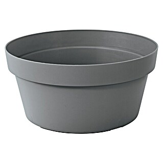 Okrugla tegla za cvijeće Melrose (Vanjska dimenzija (ø x V): 30 cm x 14 mm, Plastika, Siva)