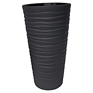Okrogli stebrasti cvetlični lonec (Zunanje dimenzije (Ø x V): 40 x 75 cm, Plastika, Antracit)