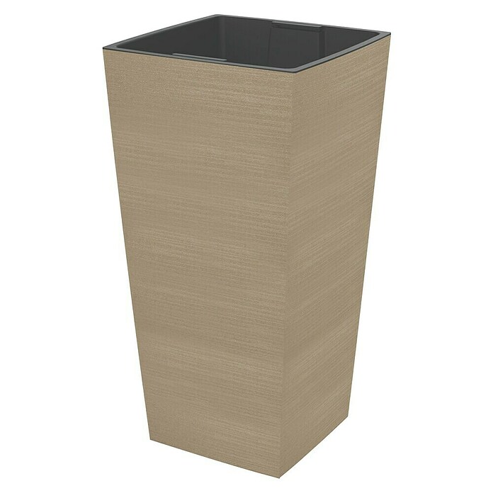 Visoka četvrtasta posuda za biljke Aurora Woody  (Vanjska dimenzija (D x Š x V): 25 x 25 x 46,5 cm, Smeđa) | BAUHAUS