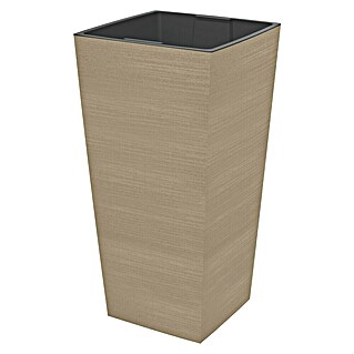 Visoka četvrtasta posuda za biljke Aurora Woody (Vanjska dimenzija (D x Š x V): 25 x 25 x 46,5 cm, Smeđa)
