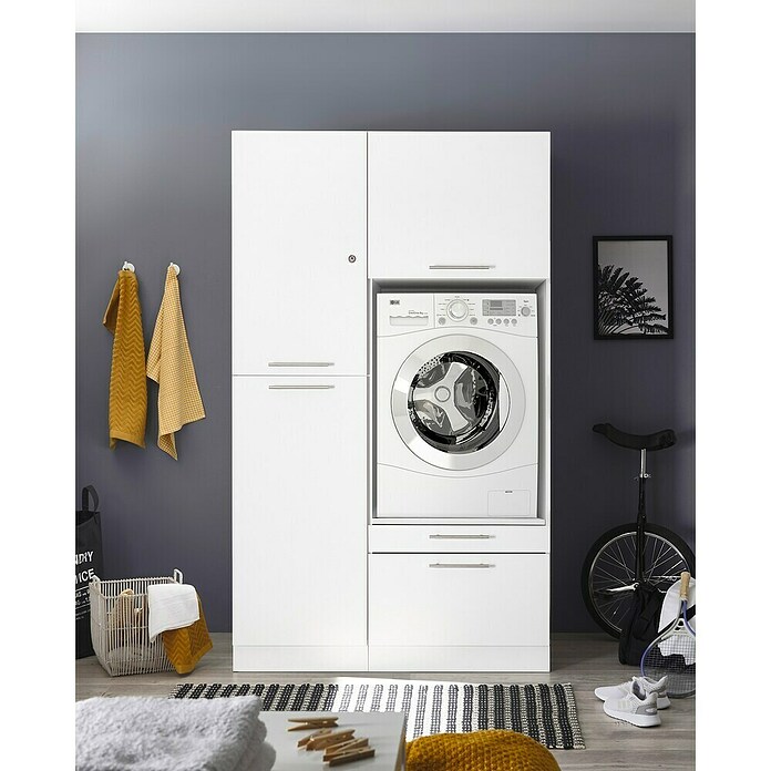 Respekta Waschmaschinenschrank Clara (L x B: 67,6 x 117,4 cm, Weiß, Mit Waschmaschinenschrank & Hochschrank) | BAUHAUS