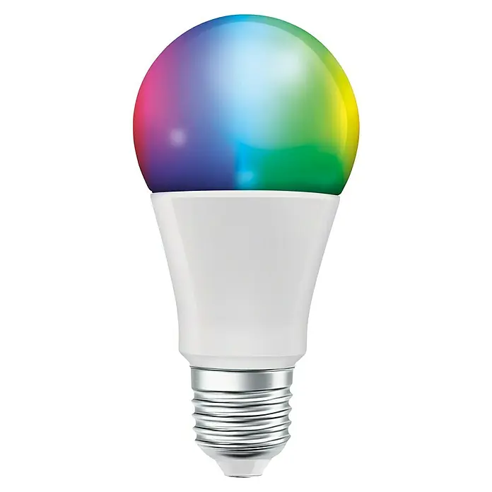 Osram Smart+ Smart-LED-Lampe matter - E27, Dimmbar, RGBW, 806 lm, 9 W, 3 Stk. - Buntes LED-Leuchtmittel mit E27-Sockel. Energiesparend und langlebig, perfekt für stimmungsvolle Beleuchtung im ganzen Haus.