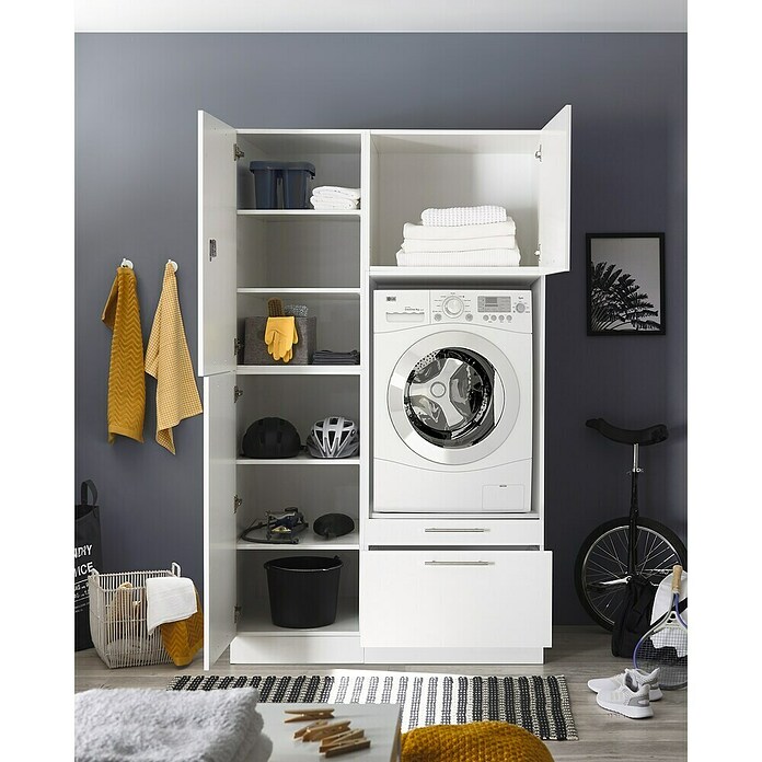 Respekta Waschmaschinenschrank Clara (L x B: 67,6 x 117,4 cm, Weiß, Mit Waschmaschinenschrank & Hochschrank) | BAUHAUS