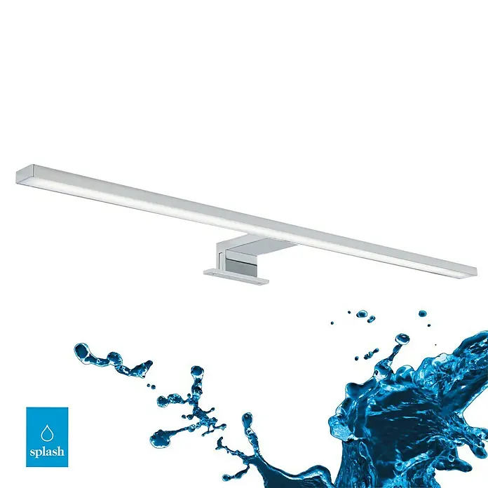 Briloner Aplique LED para espejo - 8 W, L x An x Al: 60 x 10,3 x 3,6 cm, Plateado, Blanco neutro - Lámpara de baño LED de diseño moderno.