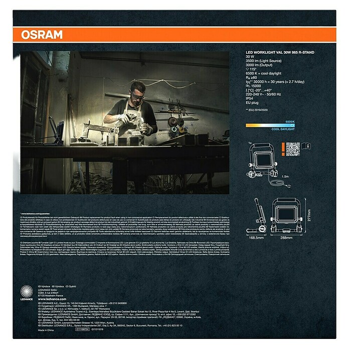 Osram LED građevinski reflektor Value  (3.000 lm, 6.500 K, 28,8 x 16,9 x 27,7 cm, IP54) | BAUHAUS