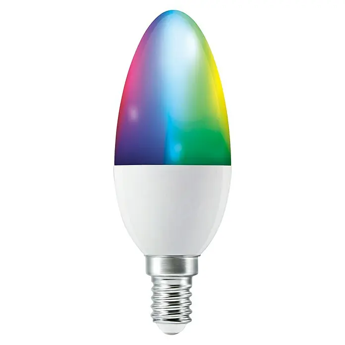 Osram Smart+ Smart-LED-Lampe Kerze matter - E14, Dimmbar, RGBW, 470 lm, 4,9 W, 3 Stk. - Smart LED Lampe mit Farbwechsel. Energiesparend und vielseitig einsetzbar.