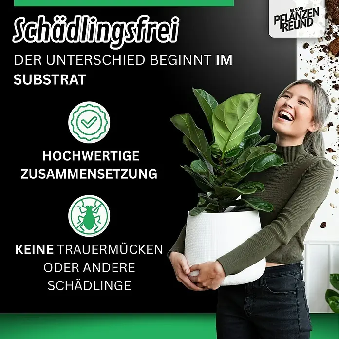 Pflanzensubstrat Araceaesubstrat - 5 l - Schädlingsfreies Substrat für gesunde Pflanzen. Hochwertige Zusammensetzung für optimales Wachstum ohne Trauermücken und andere Schädlinge.