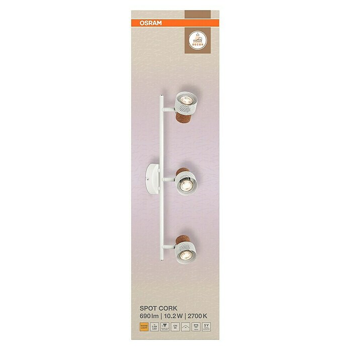 Osram Foco de pared Cork (10,2 W, Blanco, GU10, 3 ud.) | BAUHAUS