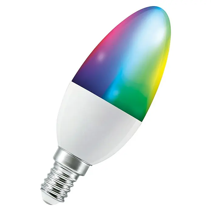 Osram Smart+ Smart-LED-Lampe Kerze matter - E14, Dimmbar, RGBW, 470 lm, 4,9 W, 3 Stk. - Intelligente LED-Lampe mit Farbwechsel. Energieeffiziente Lampe für stimmungsvolle Beleuchtung in Ihrem Zuhause.