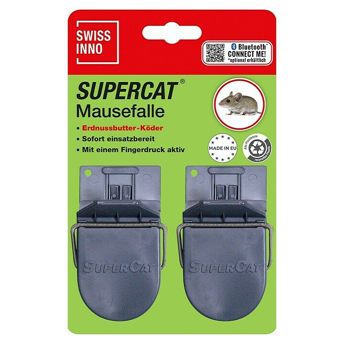 Swissinno SuperCat Mausefalle (Schlagfalle, Kunststoff, 2 Stk.)