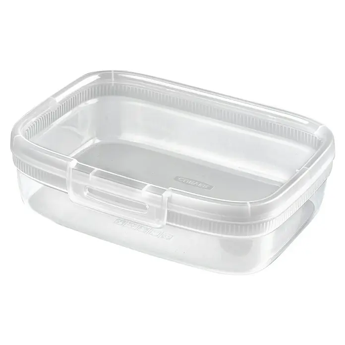 Curver Lunchbox Snapbox - L x B x H: 21 x 15,6 x 6 cm, Transparent - Transparente Frischhaltedose mit Deckel, ideal für die Aufbewahrung von Lebensmitteln. Praktischer Verschluss für sicheren Transport.