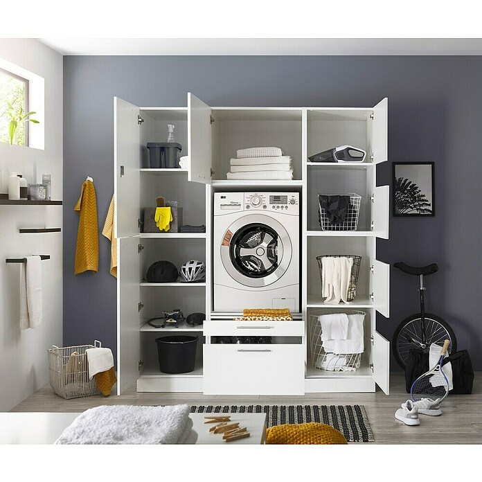 Respekta Waschmaschinenschrank Clara (L x B: 67,6 x 167,4 cm, Weiß, Mit Waschmaschinenschrank, Wäscheschrank & Hochschrank) | BAUHAUS