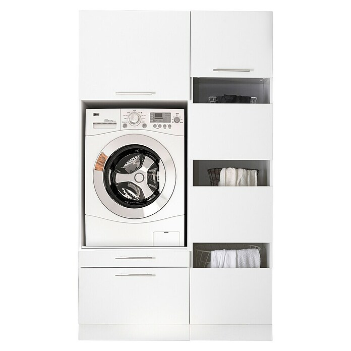 Respekta Waschmaschinenschrank Clara (L x B: 67,6 x 117,4 cm, Weiß, Mit Waschmaschinenschrank & Wäscheschrank) | BAUHAUS