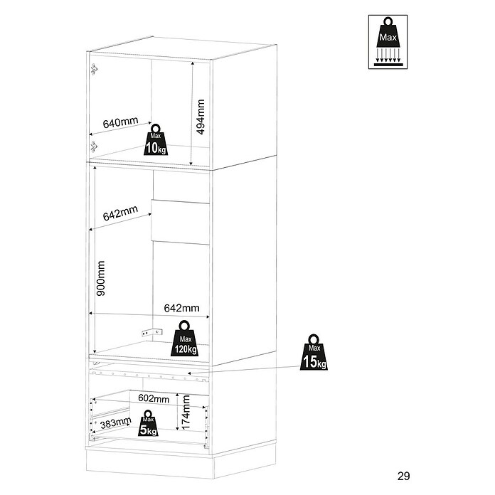 Respekta Waschmaschinenschrank Clara (L x B: 67,6 x 67,4 cm, Weiß, Waschmaschinenschrank) | BAUHAUS