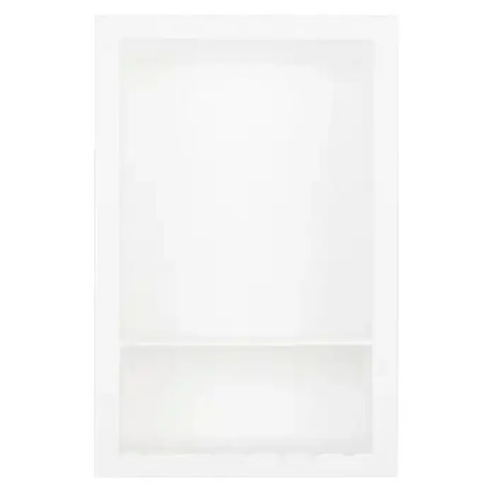 Wetwall Wandnische - L x B: 40 x 26 cm, Designer White, Doppelboden - Schlichtes, weißes Regal mit minimalistischem Design, ideal für eine moderne und helle Raumgestaltung. Perfekt zur Präsentation von Deko oder Büchern.