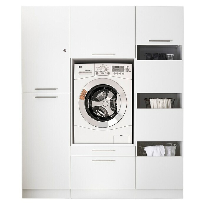 Respekta Waschmaschinenschrank Clara (L x B: 67,6 x 167,4 cm, Weiß, Mit Waschmaschinenschrank, Wäscheschrank & Hochschrank) | BAUHAUS