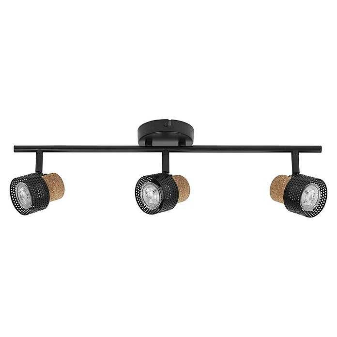 Osram Foco de pared Cork (10,2 W, L x An x Al: 57,7 x 10 x 13,6 cm, Negro, GU10, 3 ud.) | BAUHAUS