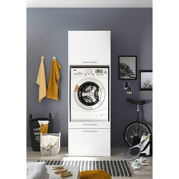 Respekta Waschmaschinenschrank Clara (L x B: 67,6 x 67,4 cm, Weiß, Waschmaschinenschrank) | BAUHAUS