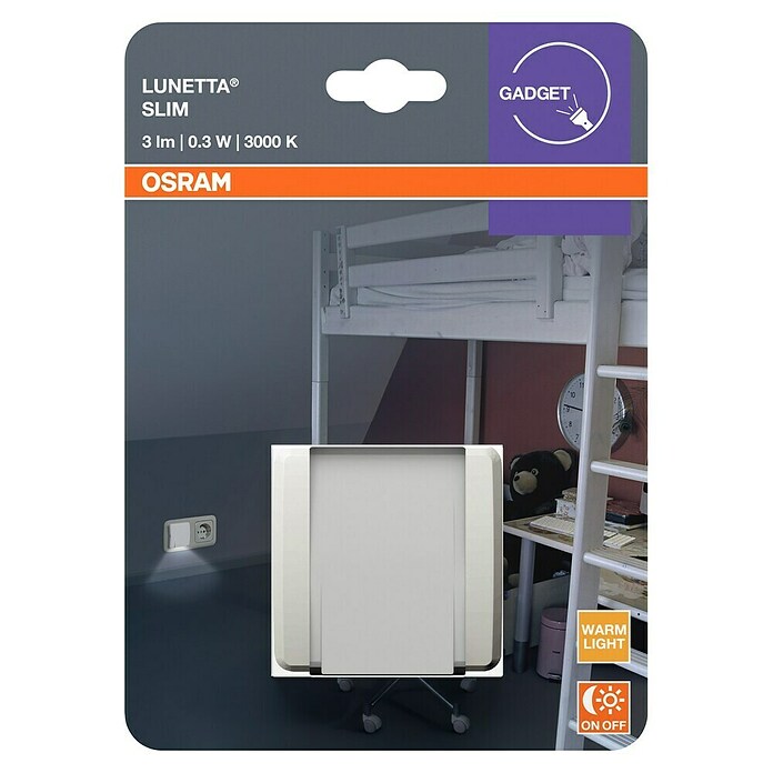Osram LED nočna svetilka Lunetta  (0,3 W, Bela, 6 x 6 x 6 cm) | 3470 - Nachtlichter | CBMD - Kinderschutz/Nachtlichter | CBM - Elektroartikel | CB - Elektroinstallation | C - Elektro | BAUHAUS