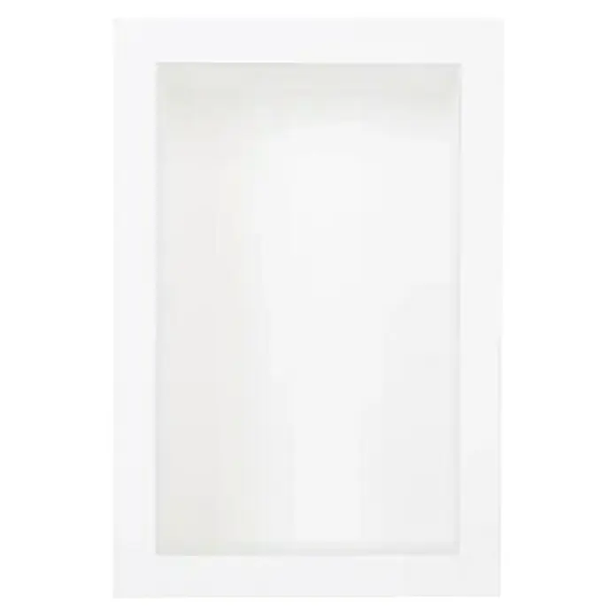 Wetwall Wandnische - L x B: 30,7 x 20,5 cm, Designer White - Nahaufnahme eines weißen Bilderrahmens, der ein minimalistisches Design und saubere Linien für eine moderne Ästhetik bietet.