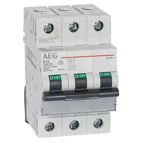AEG  Leitungsschutzschalter EN60 3P 16 A B6 kA