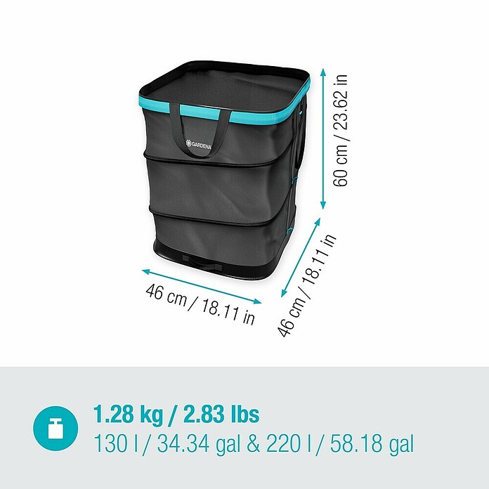 Gardena Pop-Up Gartenabfallsack Rechteck M (127 l) | BAUHAUS
