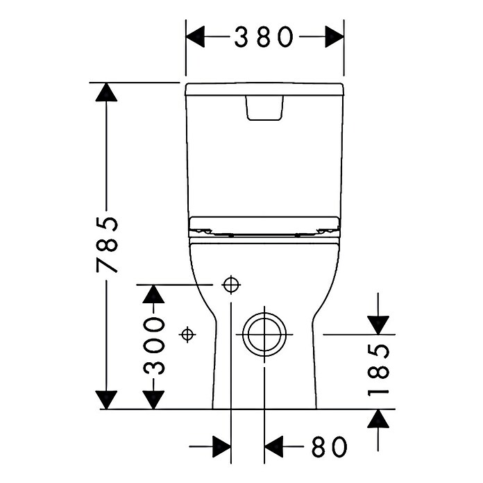 Hansgrohe Staand toiletset GladeLake S 640 (Softclose, Zonder spoelrand, Wit) | BAUHAUS