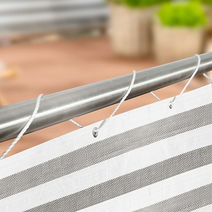 Windhager Balkonsichtschutz Ibiza (Kunststoff, Grau-Weiß, Gestreift) | BAUHAUS