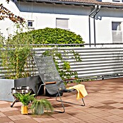 Windhager Balkonsichtschutz Ibiza (Kunststoff, Grau-Weiß, Gestreift) | BAUHAUS