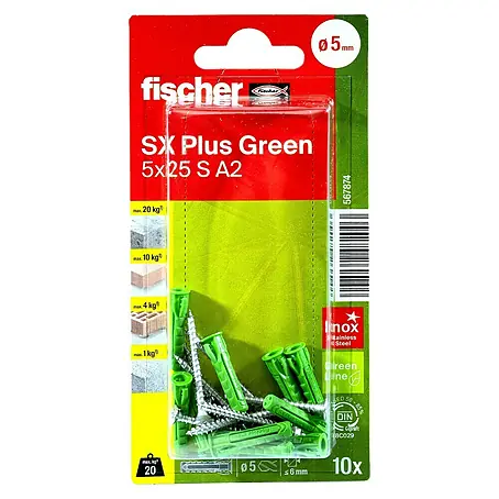 Fischer  Spreizdübel SX Plus Green 5 x 25 S A2 K