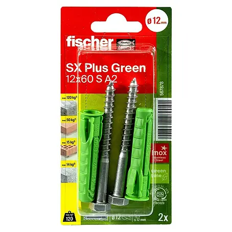 Fischer  Spreizdübel SX Plus Green 12 x 60 S A2 K
