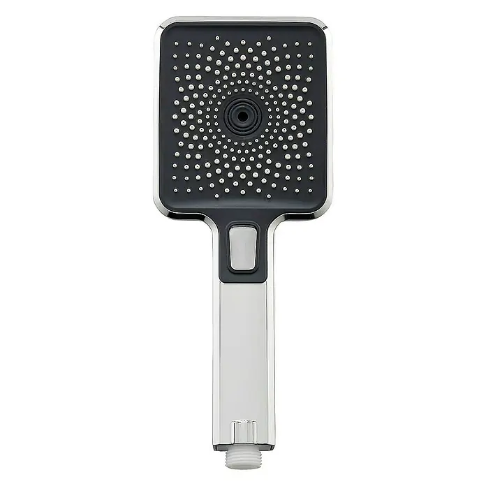 SCHÖNER WOHNEN-Kollektion Brausegarnitur Handbrause Verina Wassersparend Chrom - Art Strahl: Regenstrahl, Massage-Mix-Strahl und Massagestrahl, Chrom - Duschkopf mit quadratischer Form und verchromtem Griff, der ein modernes und elegantes Design für jedes Badezimmer bietet.