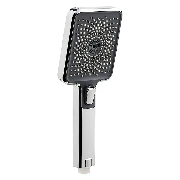 SCHÖNER WOHNEN-Kollektion Brausegarnitur Handbrause Verina Wassersparend Chrom - Art Strahl: Regenstrahl, Massage-Mix-Strahl und Massagestrahl, Chrom - Handbrause mit quadratischem Kopf, Chromfinish und mehreren Düsen für ein luxuriöses Duscherlebnis. Ideal für moderne Badezimmer.