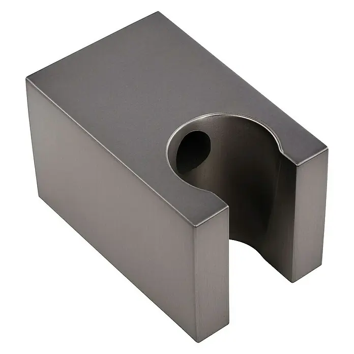 SCHÖNER WOHNEN-Kollektion Brausegarnitur Brauseschlauch Tesko mit Verdrehschutz 175 cm Industrial - Grau - Halterung für Handbrause in gebürstetem Nickel, ideal für moderne Badezimmer. Solide Konstruktion und elegantes Design für eine sichere Aufbewahrung.