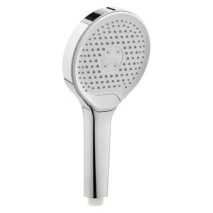 SCHÖNER WOHNEN-Kollektion Brausegarnitur Handbrause Glaia Wassersparend Chrom - Art Strahl: Regenstrahl, Regen-Mix-Strahl und Massagestrahl, Chrom - Handbrause mit kreisförmigem Kopf und verchromtem Griff für ein modernes Badezimmer-Design. Der Duschkopf bietet verschiedene Strahlmuster für ein entspannendes Duscherlebnis.