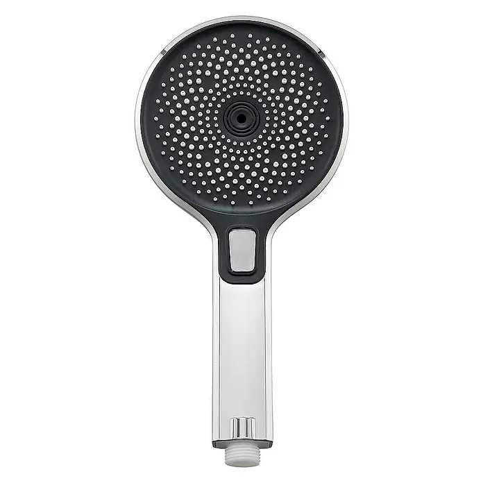 SCHÖNER WOHNEN-Kollektion Brausegarnitur Handbrause Biella Wassersparend Chrom - Art Strahl: Regenstrahl, Regen-Mix-Strahl, Massagestrahl, Chrom - Duschkopf mit rundem Kopf und Chromgriff, der ein modernes und stilvolles Design für jedes Badezimmer bietet.