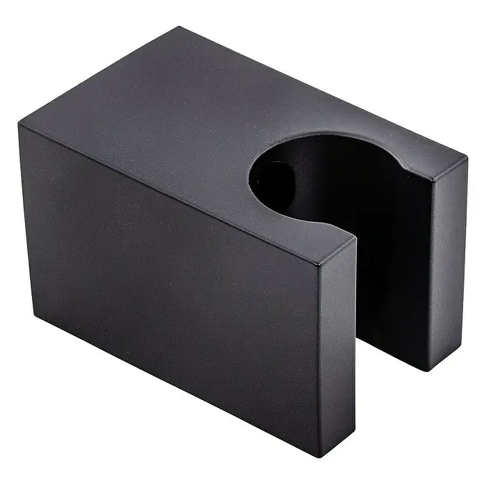SCHÖNER WOHNEN-Kollektion Brausegarnitur Brauseschlauch Tesko mit Verdrehschutz 175 cm Mattschwarz - Mattschwarz - Schwarze quadratische Duschkopfhalterung zur Wandmontage, robuste Konstruktion, stilvolles Design, sicherer Halt für Duschköpfe.