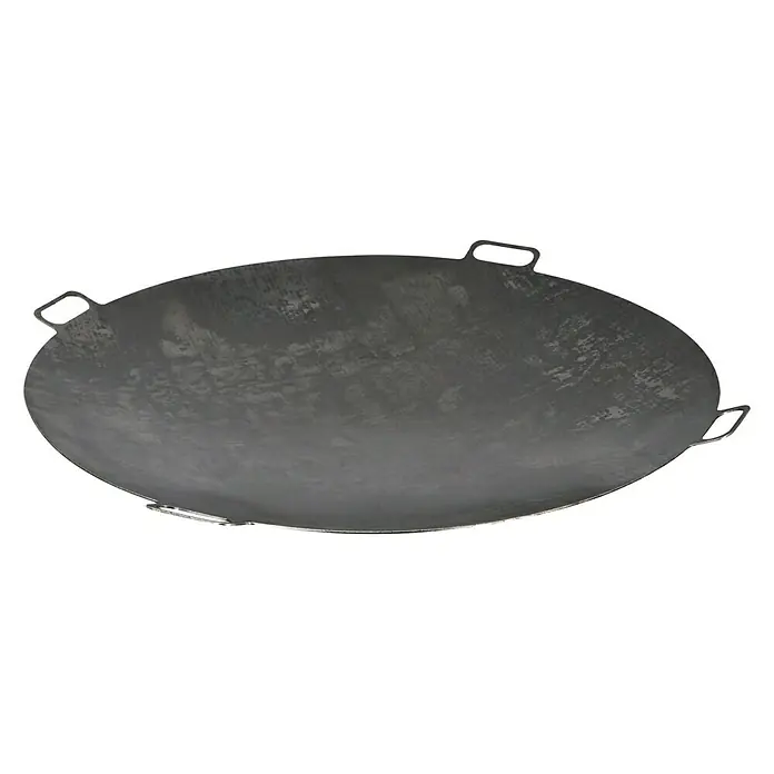 Buschbeck Wok - Passend für: Feuerschale mit Ø 80 cm - Metallene Feuerplatte mit Griffen für den Außenbereich, ideal zum Kochen über offenem Feuer. Robuste Konstruktion für vielseitige Nutzung.