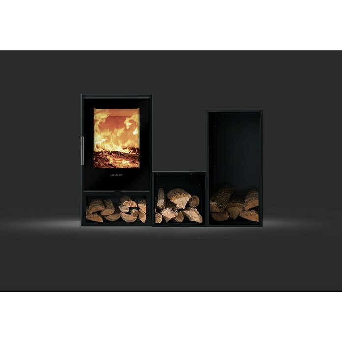 Panadero Leñero (L x An x Al: 33 x 66 x 33 cm, Acero, Negro) | BAUHAUS