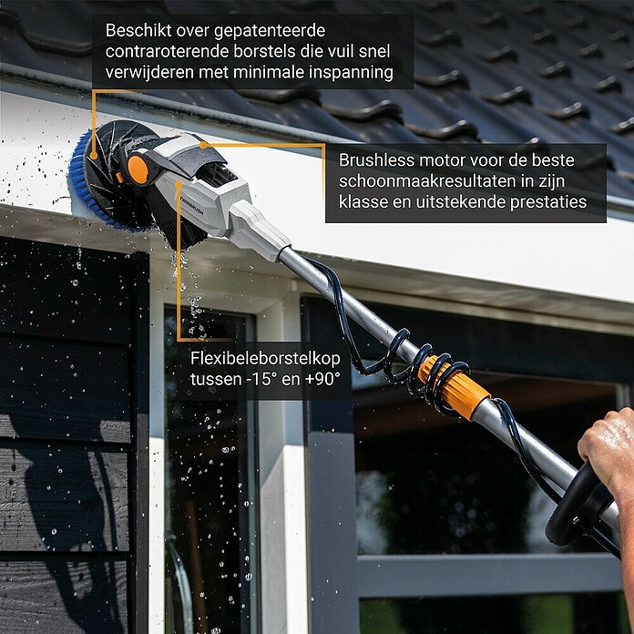 Batavia Maxxpack Accureinigingsborstel 2-in-1 - Twin Brush (18 V, 1 accu, 2 Ah) | BAUHAUS