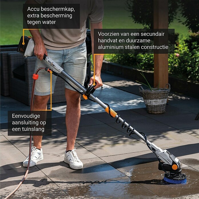 Batavia Maxxpack Accureinigingsborstel 2-in-1 - Twin Brush (18 V, 1 accu, 2 Ah) | BAUHAUS