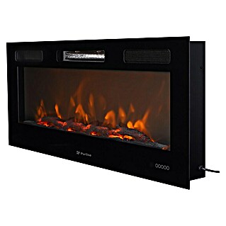 Purline Elektrischer Kamin insertable CHE-650 (2 000 W, Schwarz, 13 x 116 x 42 cm)