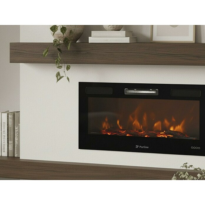 Purline Chimenea eléctrica insertable CHE-650 (2.000 W, Negro, 13 x 116 x 42 cm) | BAUHAUS