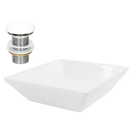 LuxeBath  Aufsatzwaschbecken Waschtisch Aufsatzwaschbecken aus Keramik für Badezimmer / Gäste-WC