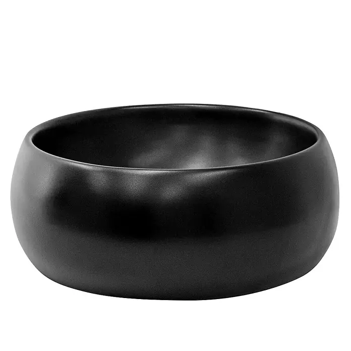 LuxeBath Aufsatzwaschbecken Handwaschbecken Schwarz inkl. Ablaufgarnitur ohne Überlauf - Ohne Spezialglasur, Schwarz - Elegante, mattschwarze Schale, ideal als dekoratives Element oder für kulinarische Zwecke. Das schlichte Design passt zu jedem Einrichtungsstil.