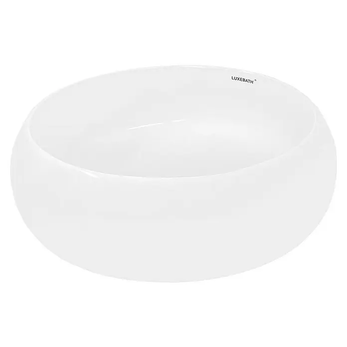 LuxeBath Aufsatzwaschbecken Aufsatzwaschtisch Waschschale Rund Weiß Spülbecken - 40 x 40 cm, Ohne Spezialglasur, Weiß - Ein luxuriöses, kugelförmiges, weißes Waschbecken von LUXEBATH®, das durch sein modernes Design jedem Badezimmer einen Hauch von Eleganz verleiht.