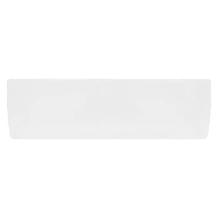LuxeBath Aufsatzwaschbecken Waschschale Aufsatzwaschtisch Weiß inkl. Ablaufgarnitur ohne Überlauf - 38 x 48 cm, Hahnloch: Mitte, Ohne Überlauf, Weiß - Ein rechteckiger, weißer Hintergrund mit abgerundeten Ecken, ideal für Produktpräsentationen und Textplatzierungen. Schlichtes, sauberes Design.