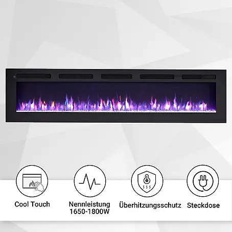 Balderia  Elektrischer Kamin LE-70 3D-Flammeneffekt
