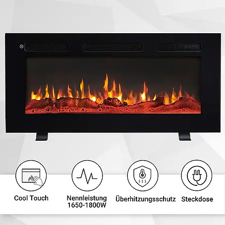 Balderia  Elektrischer Kamin LE-36 3D-Flammeneffekt